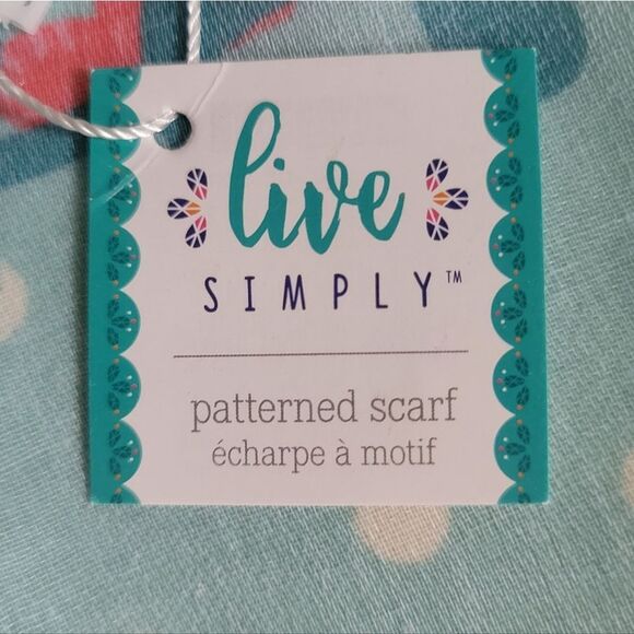 Live Simply Multi Color Floral Polyester Tassel Fringe Scarf - Picture 2 of 10